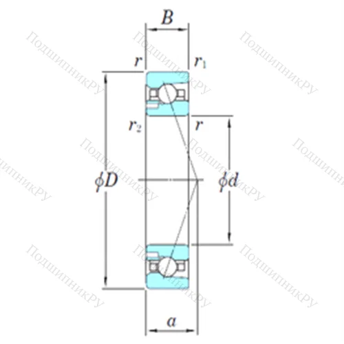 Подшипник шариковый радиально-упорный 3NCHAD 020CA