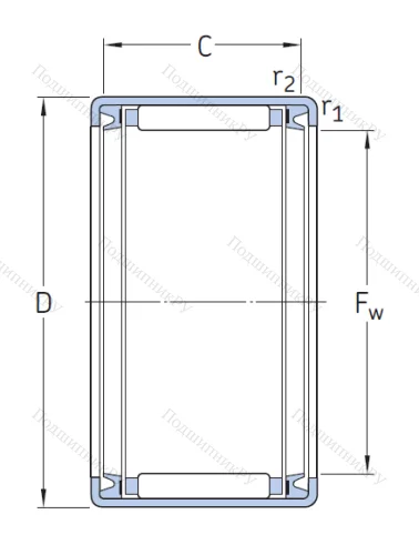 Игольчатый подшипник HK 2520 2RS от производителя  SKF
