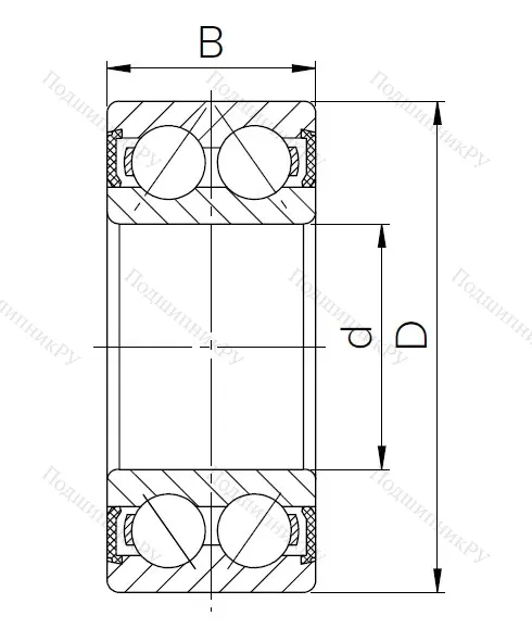 Радиально-упорный шариковый подшипник 3056305 2RS (3305 2RS) в Ростове-на-Дону