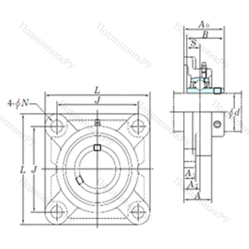 Подшипниковый узел шариковый радиальный UCF 206-19 от производителя  KOYO