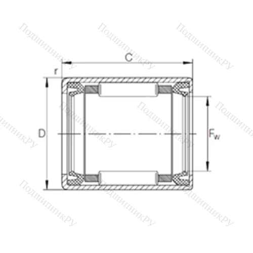 Подшипник игольчатый радиальный HK 1012.2RS FPM DK B от производителя  INA