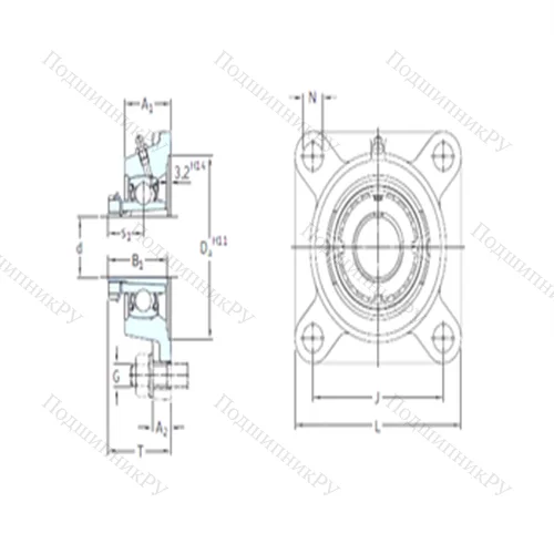 Подшипниковый узел шариковый радиальный FYJ 55 KF+HA 2311 от производителя  SKF