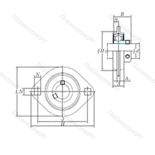 Подшипниковый узел шариковый радиальный SBPFL 206-18 от производителя  KOYO