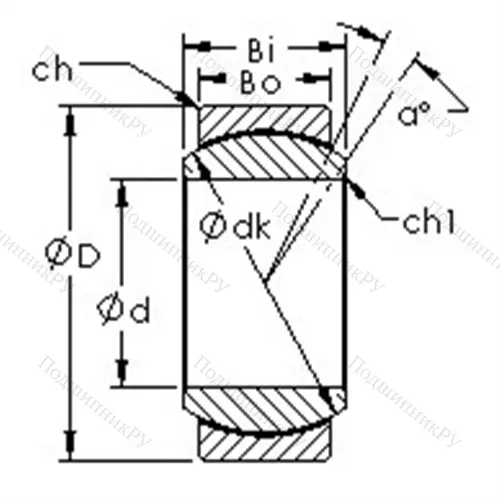 Подшипник скольжения сферический GEG 45C от производителя  AST