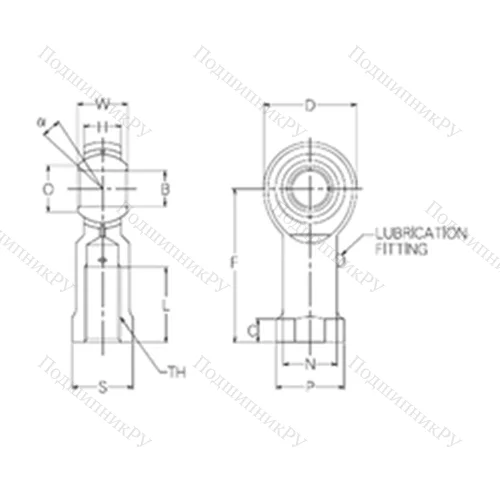 Подшипник скольжения сферический PR 16 от производителя  NMB