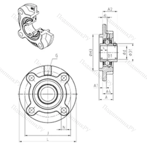 Подшипниковый узел шариковый радиальный UCFC 207 от производителя  SNR