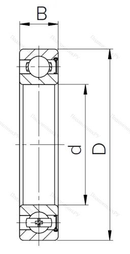Шариковый однорядный подшипник 60107 (6007 Z) в Ростове-на-Дону