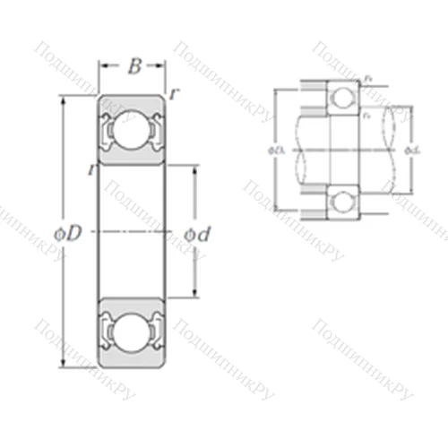 Подшипник шариковый радиальный 6909ZZ от производителя  NTN