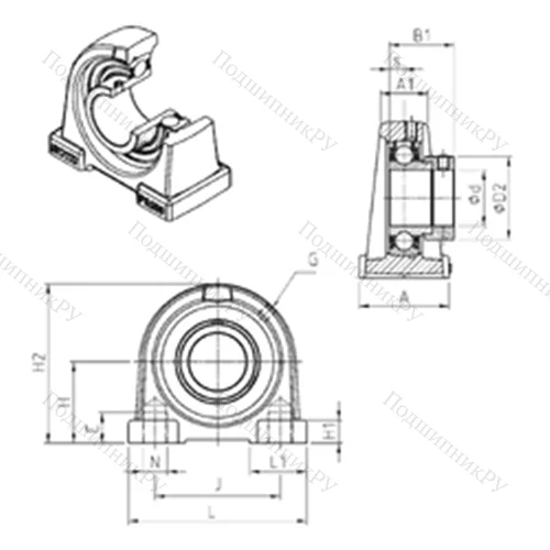Подшипниковый узел шариковый радиальный ESPA 204 от производителя  SNR