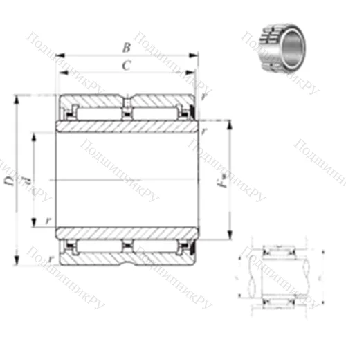 Подшипник игольчатый радиальный NA 6910U от производителя  IKO