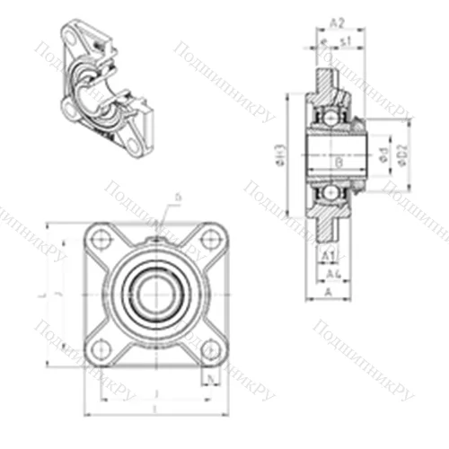Подшипниковый узел шариковый радиальный UKFS 326H от производителя  SNR