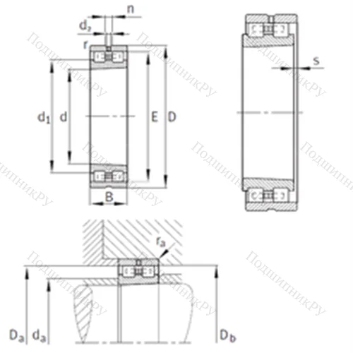 Подшипник роликовый радиальный NN 3088-AS-K-M-SP от производителя  INA