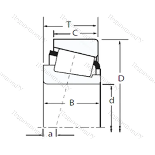 Подшипник роликовый радиально-упорный LM 67049A/LM 67010 от производителя  TIMKEN
