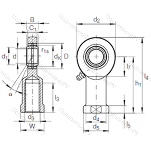 Подшипник скольжения сферический GIR 8 DO от производителя  INA