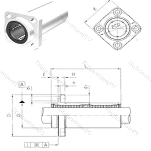 Подшипник шариковый линейный LMEKP 40LUU от производителя  Samick