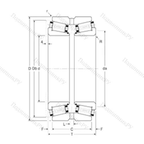 Подшипник роликовый радиально-упорный 130065/130127G от производителя  Gamet