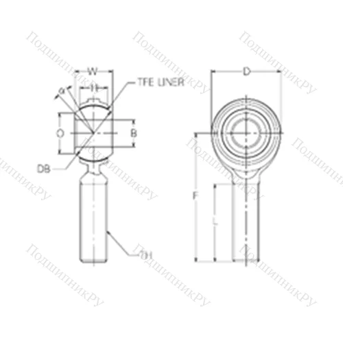 Подшипник скольжения сферический RBT 3E
