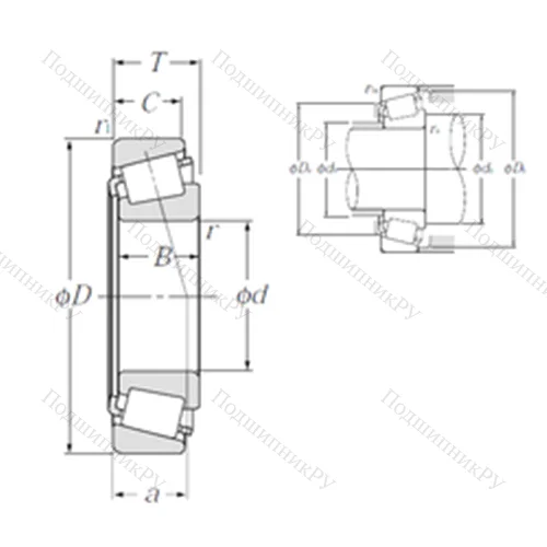 Подшипник роликовый радиально-упорный 4T-25577/25520 от производителя  NTN