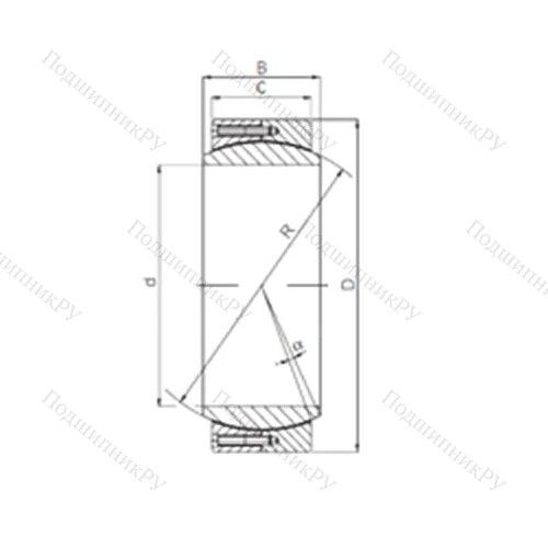 Подшипник скольжения сферический GE 560DW от производителя  ISO