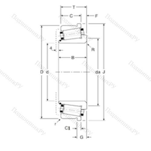 Подшипник роликовый радиально-упорный 180100/180180C от производителя  Gamet