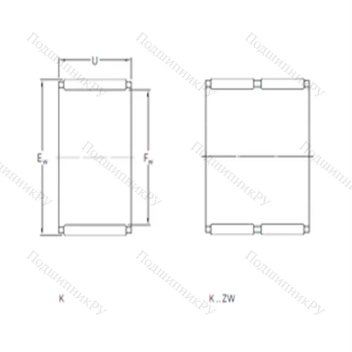 Подшипник игольчатый радиальный K 60x66x40ZW от производителя  SKF