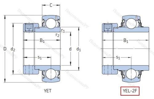 Корпусный подшипник YEL 204-2F в Ростове-на-Дону