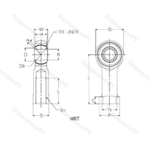 Подшипник скольжения сферический HRT 17