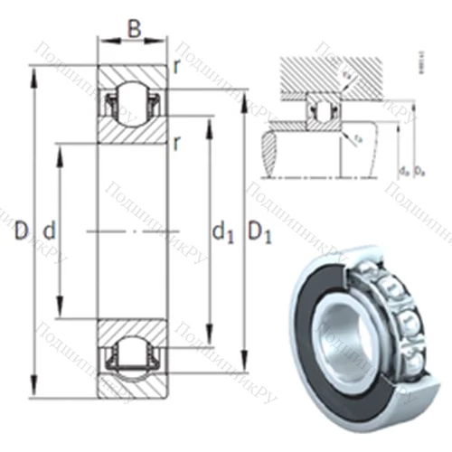 Подшипник с шариковыми роликами (ball roller) радиальный BXRE 001-2RSR от производителя  INA
