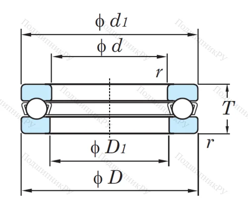 Упорный шариковый подшипник 51206 от производителя  SKF