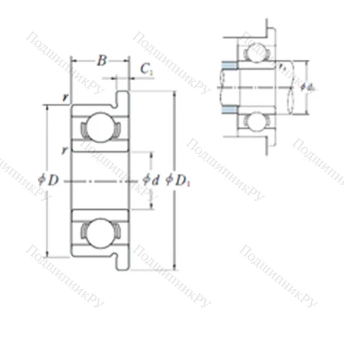 Подшипник шариковый радиальный FR 1810 от производителя  FBJ