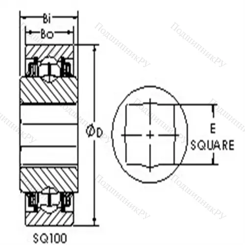 Подшипники шариковые радиальные с квадратным отверстием SQ 108-102X от производителя  AST