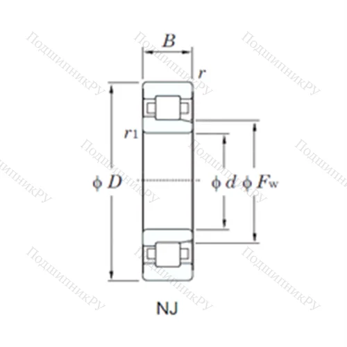 Подшипник роликовый радиальный NJ 2306R