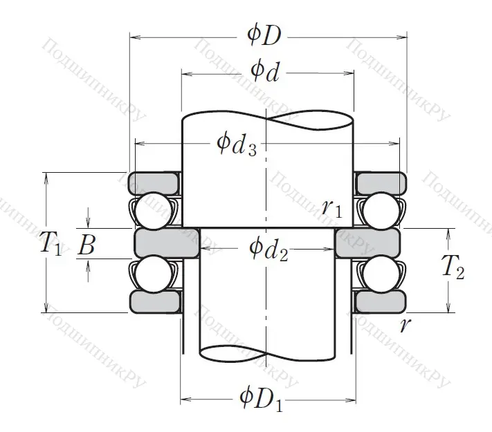 Упорный шариковый подшипник 52309