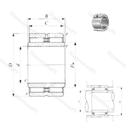 Подшипник игольчатый радиальный GTRI 325230 от производителя  IKO