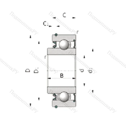 Подшипник шариковый радиальный B 35-80AC 4