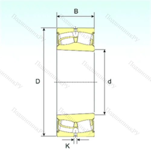 Подшипник роликовый радиальный самоцентрирующийся 22218-2RSK от производителя  ISB
