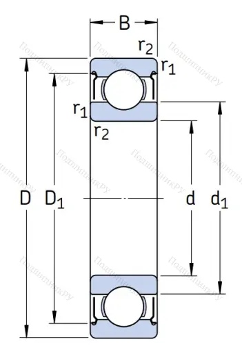 Однорядный шариковый подшипник 6214 2Z/C 3 от производителя  SKF