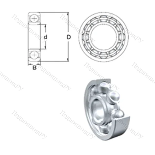 Подшипник шариковый радиальный 6005 от производителя  ZEN