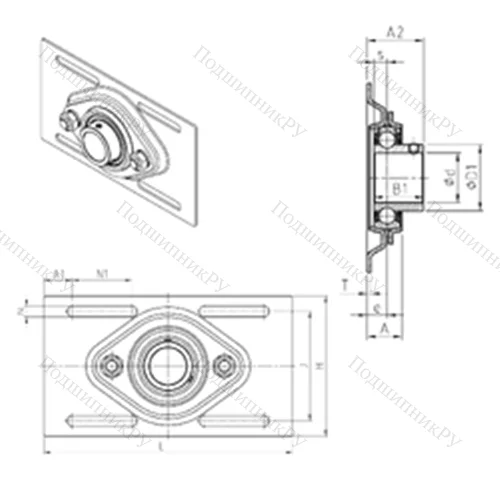 Подшипниковый узел шариковый радиальный USPFE 205 от производителя  SNR