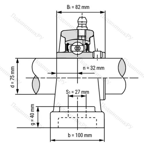 Подшипниковый узел UCP 315 - Вал: 75 мм от производителя  LPZ