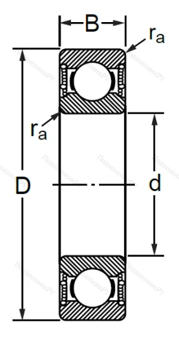 Шариковый однорядный подшипник 180106 (6006 2RS) в Ростове-на-Дону