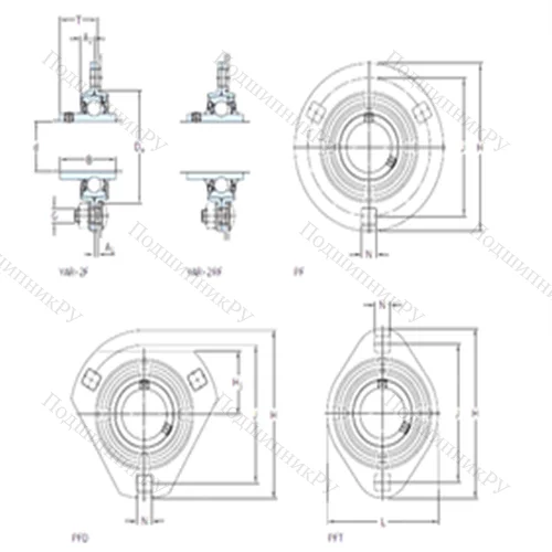 Подшипниковый узел шариковый радиальный PFT 20 WF от производителя  SKF