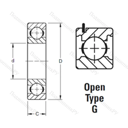 Подшипник шариковый радиальный 308KG