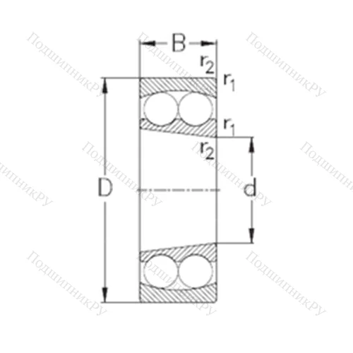 Подшипник шариковый радиальный самоцентрирующийся 2218-K от производителя  NKE Подшипник шариковый радиальный самоцентрирующийся 2218-K от производителя  NKE