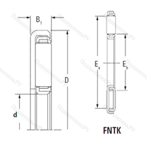 Подшипник игольчатый упорный FNTK-3554 от производителя  TIMKEN