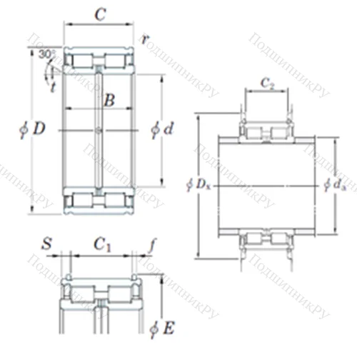 Подшипник роликовый радиальный DC 5019NR