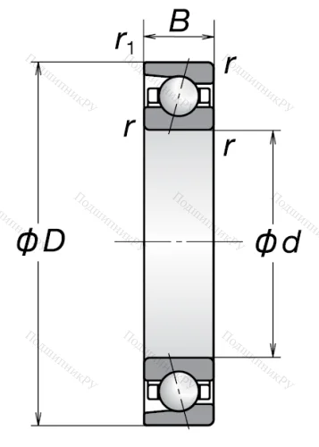 Однорядный шариковый подшипник 7016 A от производителя  NSK