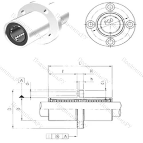 Подшипник шариковый линейный LMFM 20UU от производителя  Samick