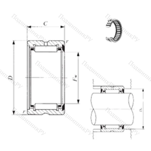 Подшипник игольчатый радиальный BR 101816 U от производителя  IKO