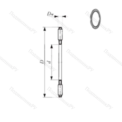 Подшипник игольчатый упорный NTB 130170 от производителя  IKO
